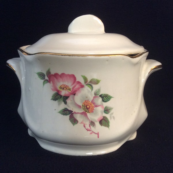 Vintage Dogwood Grease or Kitchen Storage Jar with Lid E2622