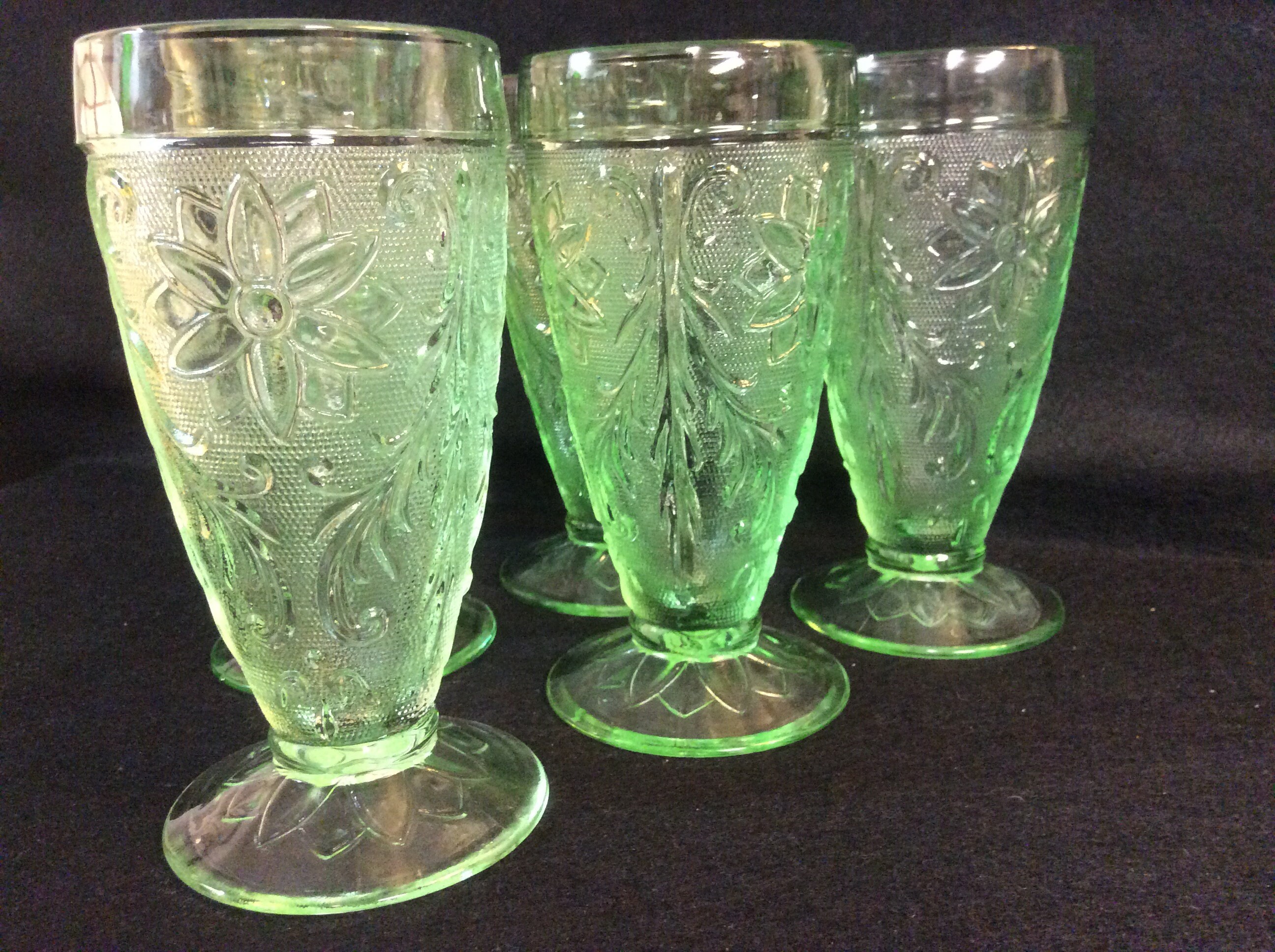 Vintage Indiana Glass Tiara Sandwich Glass Chantilly Green Etsy