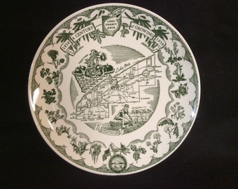 Vintage Transferware Lake County, Ohio Souvenir Plate E2559