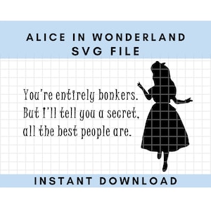 Alice in Wonderland SVG Digital Download