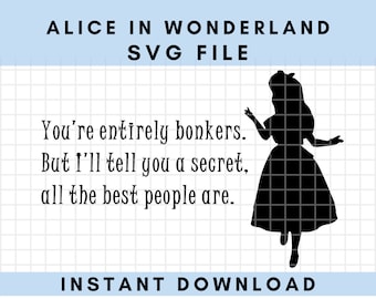 Alice in Wonderland SVG Digital Download