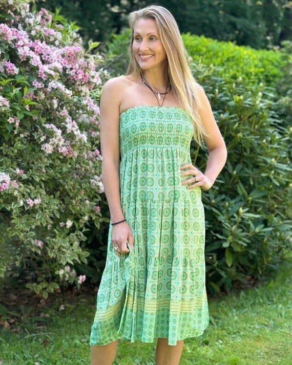 blue and green wedding guest dress Mint Green Straps A-Line Wedding Guest Dress main image 1