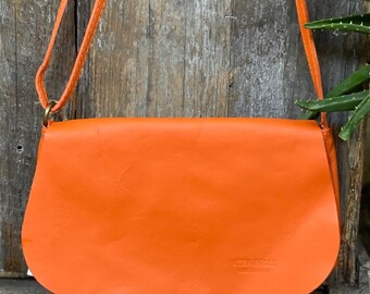 orange leather handbolsas uk