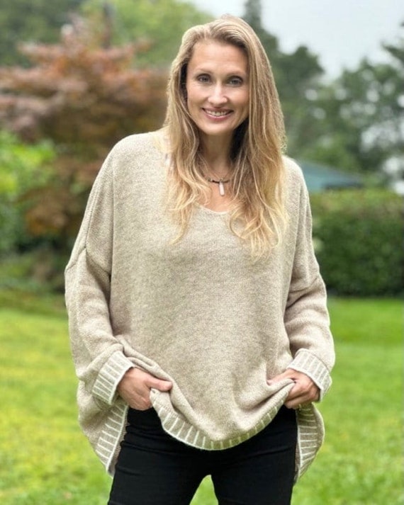 Oatmeal v cheap neck jumper