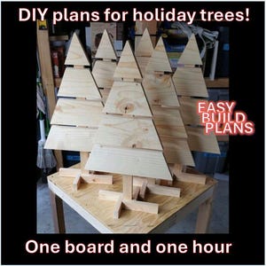 Baupläne für niedliche Mini-Weihnachtsbäume aus einem 1x6-Spielbrett. Schnittliste und Anleitung.  Großes Geschenk für einen Holzarbeiter !