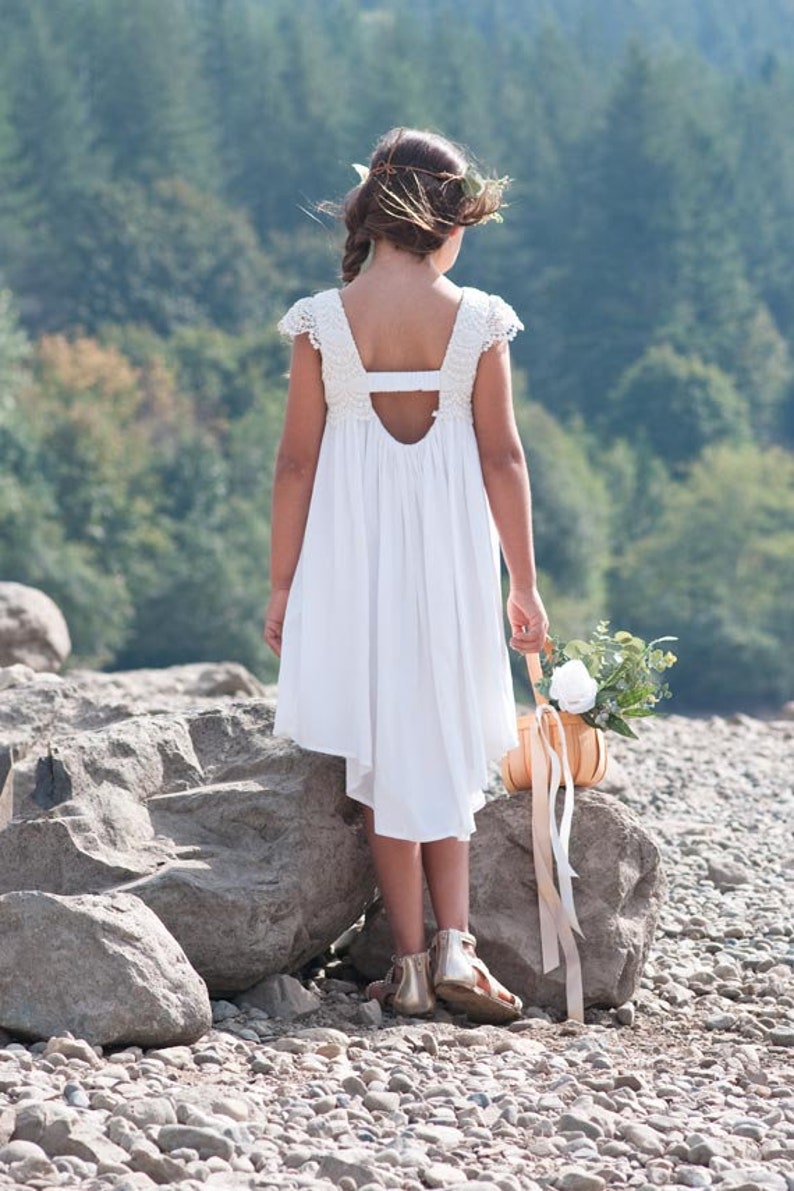 Lace flower girl dress Boho flower girl dress Bohemian flower girl dress Evie Dress Vintage lace flower girl dress Communion dress