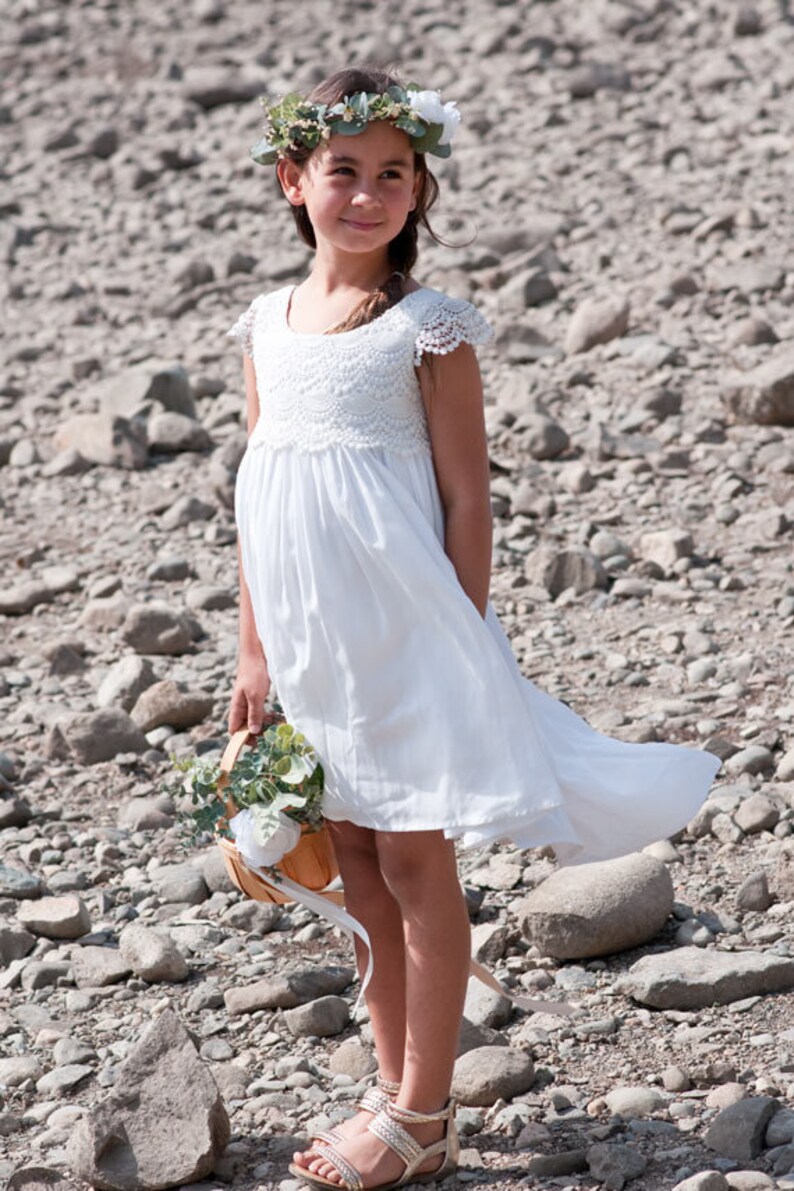 Lace flower girl dress Boho flower girl dress Bohemian flower girl dress Evie Dress Vintage lace flower girl dress Communion dress