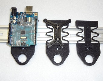 35mm DIN Rail w/ Hardware & Integral Spring compatible with Arduino UNO for fast installation, service and replacement.