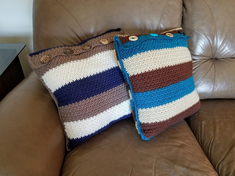 16x16 pillow crochet Father/'s Day Shrinking Stripes Pop/'s Pillow Birthday Gift