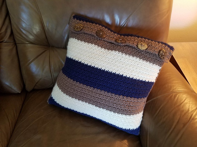 16x16 pillow crochet Father/'s Day Shrinking Stripes Pop/'s Pillow Birthday Gift
