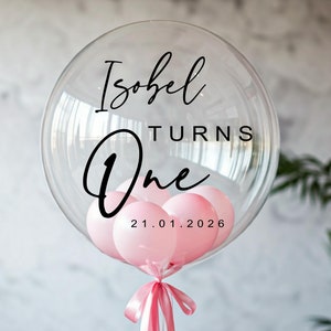 Transparent Clear Bubble Balloon | 36" 90cm Custom Clear balloon | First 1st birthday transparent balloon | Birthday Custom Clear balloon |
