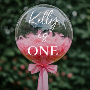 First Birthday Decor | Giant Clear Balloon Milestone | 36" 90cm Custom Clear balloon | Transparent balloon |Birthday Custom clear balloon
