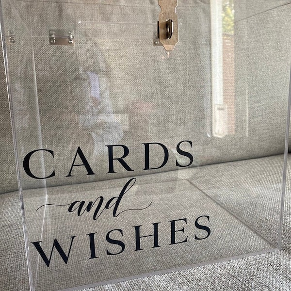 Personalised Wishing Well Decal, Wishing Well decal, Cards and well wishes  - wedding vinyl, wedding signs acrylic wishing well