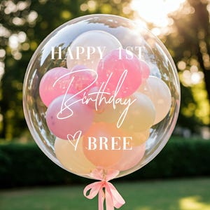 Custom 36" Clear Birthday Balloon | Personalized Vinyl Decal