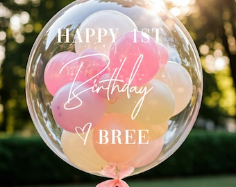 Custom 36" Clear Birthday Balloon | Personalized Vinyl Decal