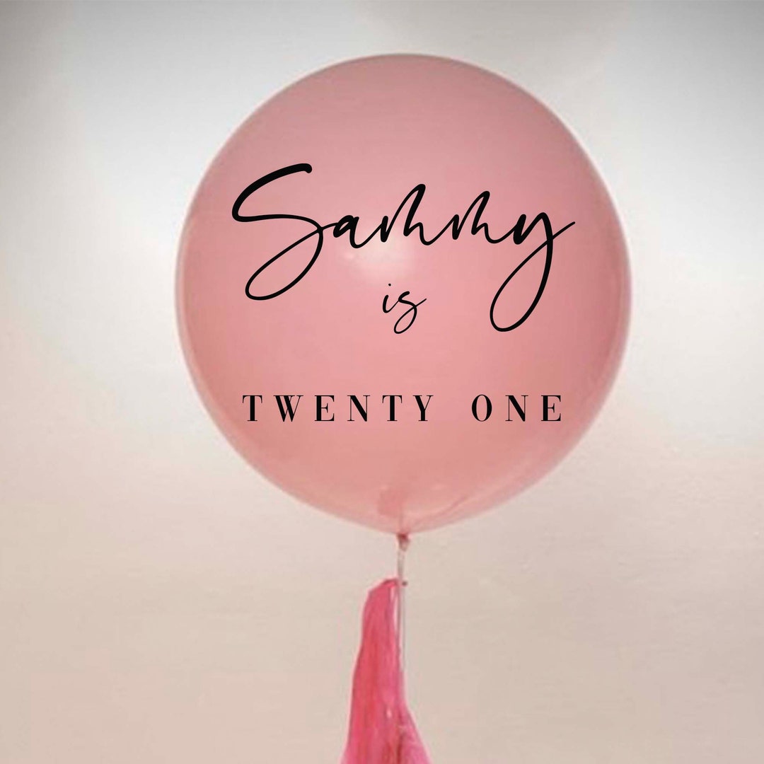 Personalised Birthday Balloon Decal Customised Balloons Etsy
