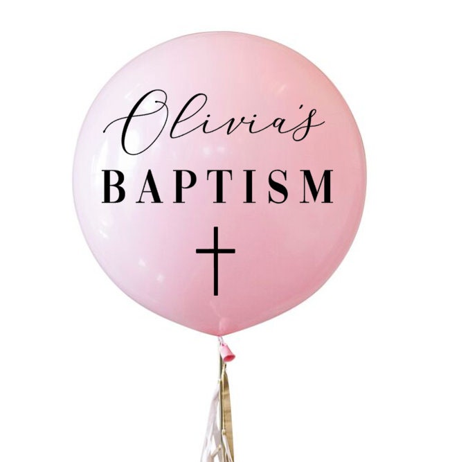 Personalised Christening Balloon Decal Baptism Balloons Etsy