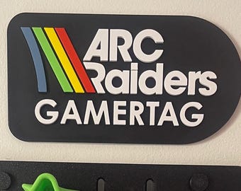 Arc Raiders Username Gamertag Sign Personalized 3D Printed Gamer Name Plate Custom Gaming Room Decor Arc Raiders Fan Gift - Multiple Colors