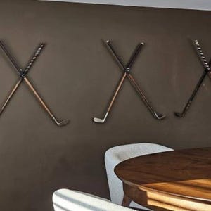 Dual Golf Club Wall Mount Bracket / X Pattern / 11mm or 17mm / Perfect for Irons, Drivers, Wedges or Putters / Display your favorite clubs