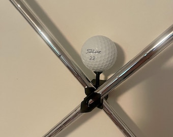 Dual Golf Club Wall Mount Bracket with Tee Holder for Golf Ball / X Pattern / 11mm or 17mm / Perfect for any club! / Display your clubs!