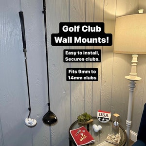 Golf Club Wall Mount Brackets (set) / Buy in Sets / Fits for Irons, Drivers, Wedges or Putters / Display your clubs! / 9mm, 14mm, 17mm, 19mm