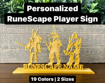 Gepersonaliseerde RuneScape-spelersbord - Mage, Melee en Range / Het perfecte cadeau voor een gamer of RuneScape-fan / 19 kleuropties / 5" of 8"