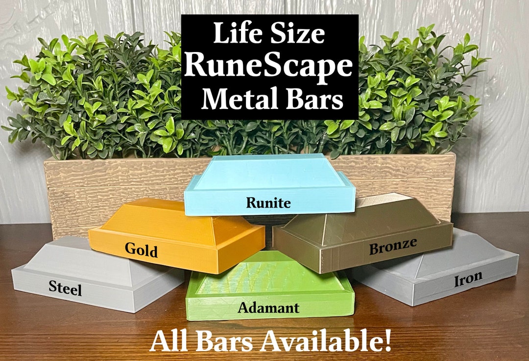 5 Runescape Smithing Metal Bars Runite / Gold / Adamantite / Bronze