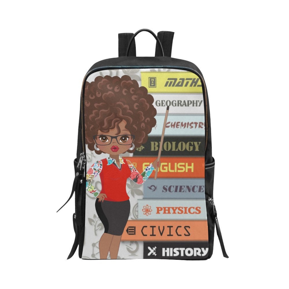 African American Teacher Backpack With Glassesteacher - Etsy
