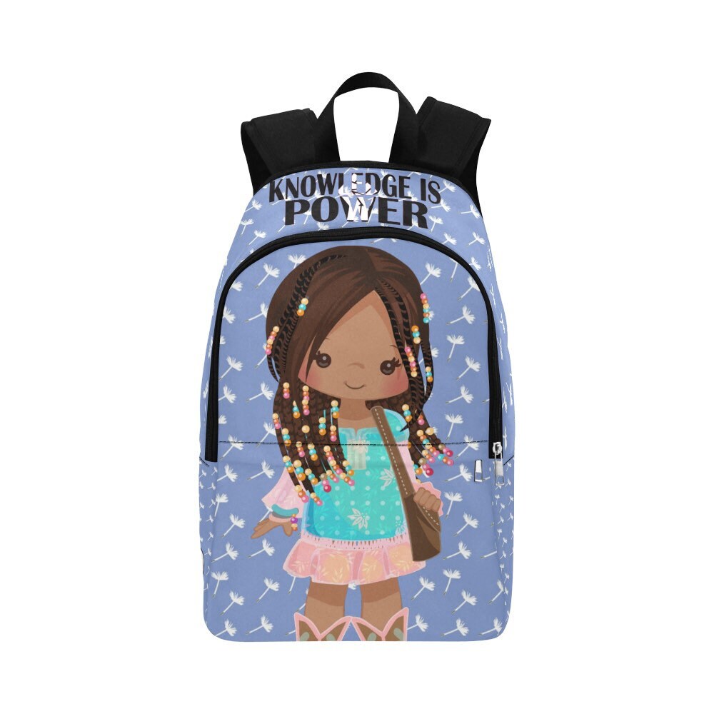 Bohemian African American Girls w/ Braids Backpack or Lunch | Etsy