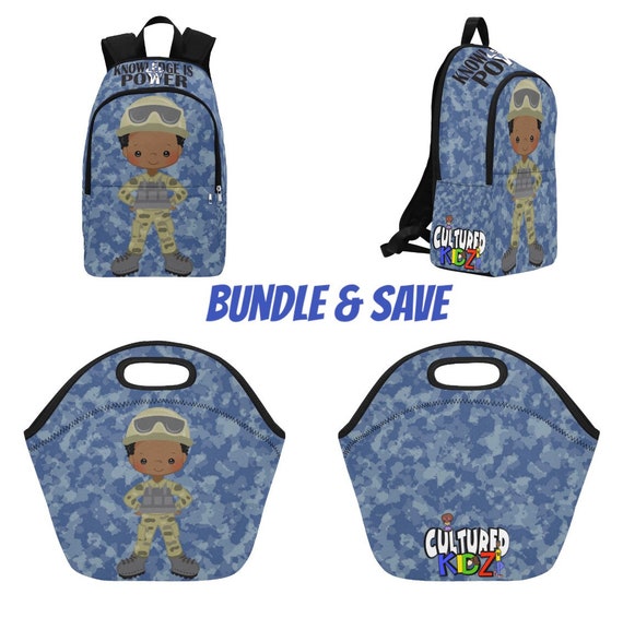 militares para niños y bolsa de almuerzo / Loncheras - Etsy España