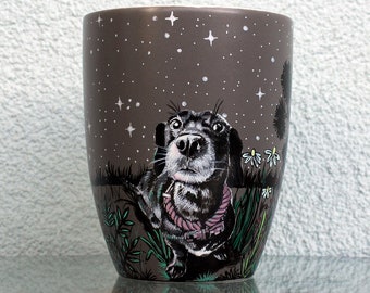 Custom pet mug, Pet portrait, Pet memorial, Nature illustration, Unique gift, Kitchen home decor, Animal lover, Cat Dog Mug, Valentines Day