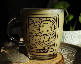 Der Mond Tarot Becher, Die Mond Karte, psychische Kaffeetasse, Schutz Becher, Tarot Leser, Wahrsagerin Becher, Yoga Becher, Valentinstag