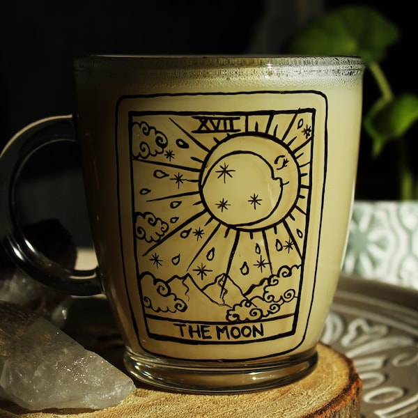 The Moon Tarot Mug, The Moon Card, Psychic Coffee Mug, Protection Mug, Tarot Reader, Fortune Teller Mug, Yoga Mug, Valentines Day