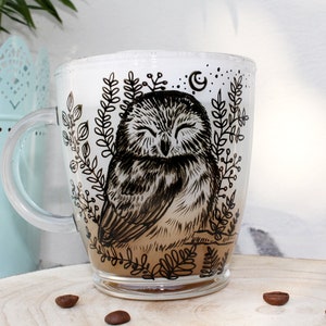 Customized Creative Printed 3D Animal Owl Design Travel Cup Coffee