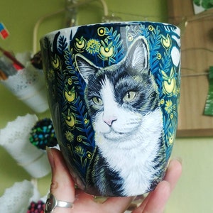 Custom firefly pet mug, Hand painted magic meadow cup, Unique mothers day gift idea, Dog mom birthday gift, Magical Valentines Day, Pet loss