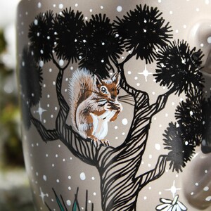 手描きのアライグマの陶器マグカップ、動物愛好家へのギフト 画像 7