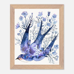 Trasformazione della rondine - Acquerello - Stampa artistica - Carta d'archivio di qualità museale - 8" x 10"