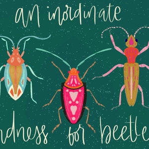 An Inordinate Fondness for Beetles | Beetles print | Insect art | Wildlife | Animal art