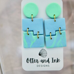 Clay earrings | Lightweight | Statement | Geometric earrings | Pastel | Neon pastel