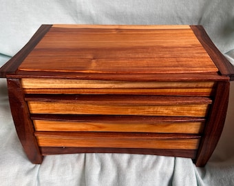 Canary wood and Black Walnut Jewelry Box - finished / ready to ship