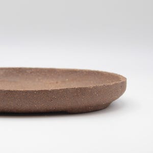 Bonsai pot, unique handmade ceramic, small unglazed oval in terracotta