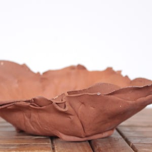 Bonsai pot, layered terracotta in unusual bowl shape