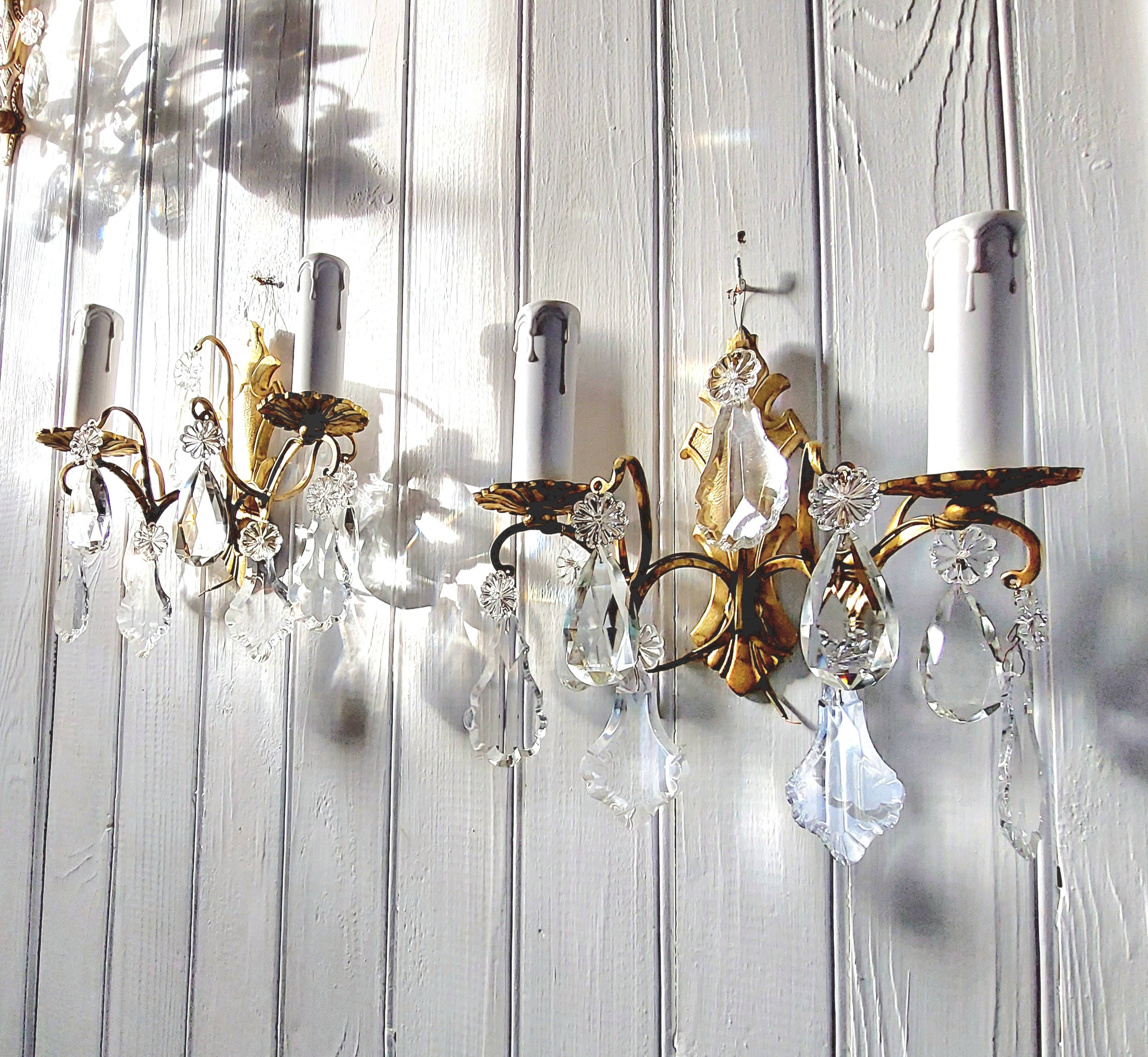 Antique 2024 crystal sconces
