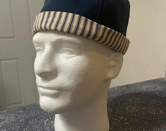 Ready to ship - 18th century workman hat in linen 22-1/2"
