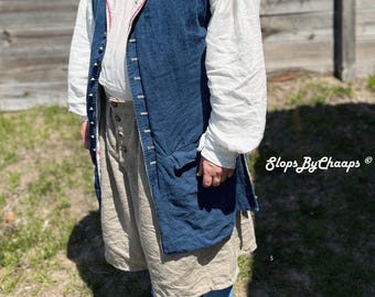 MADE TO ORDER - long unsleeved waist coat in linen
