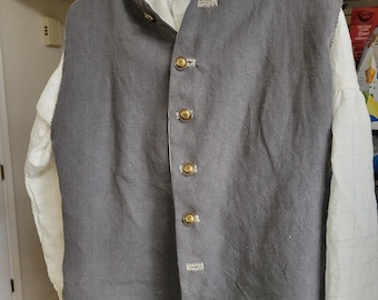 MADE TO ORDER - Sailor short sleeveless waist coat in linen - 18th century