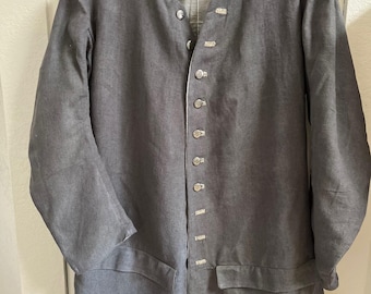 Ready To Ship 46 - Long Sailor Coat in Linen