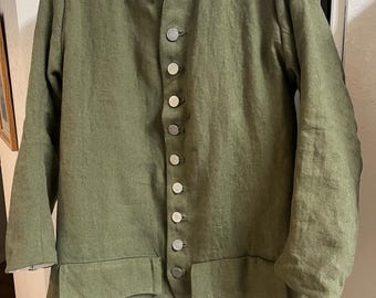 Ready To Ship 44 - Rev War Civilian or Sailor Long Coat in Linen