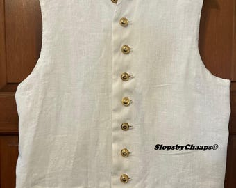 Ready to ship 46  Revolutionary War unsleeved linen waistcoat