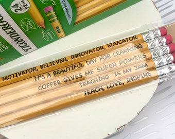 Funny Engraved Teacher Pencils Back To School Teacher Gift Custom Ticonderoga Pencils  #2 Pencils Teacher Appreciation